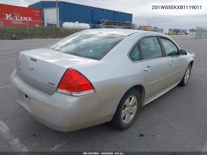 2G1WG5EKXB1119011 2011 Chevrolet Impala Lt
