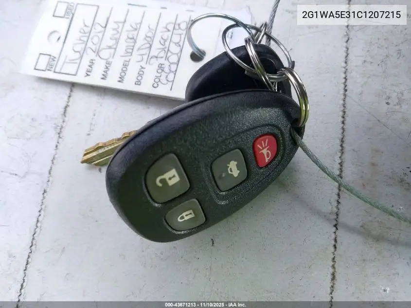 2G1WA5E31C1207215 2012 Chevrolet Impala Ls