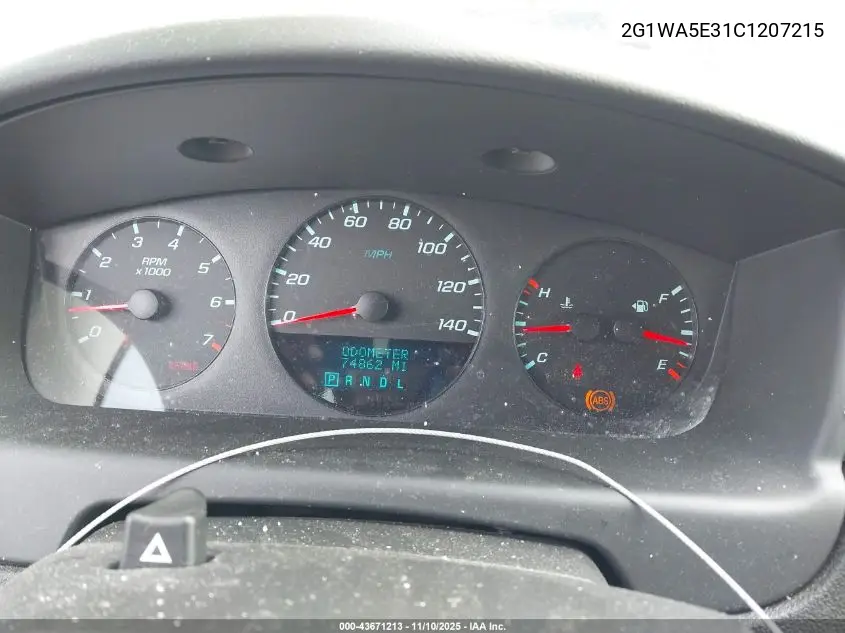 2G1WA5E31C1207215 2012 Chevrolet Impala Ls