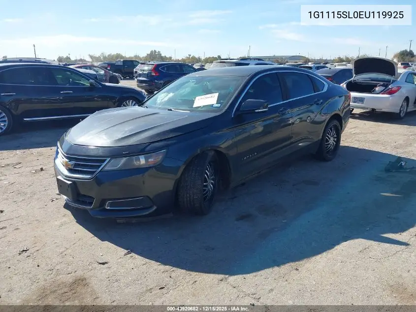 1G1115SL0EU119925 2014 Chevrolet Impala 1Lt