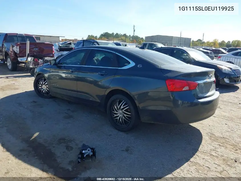 1G1115SL0EU119925 2014 Chevrolet Impala 1Lt