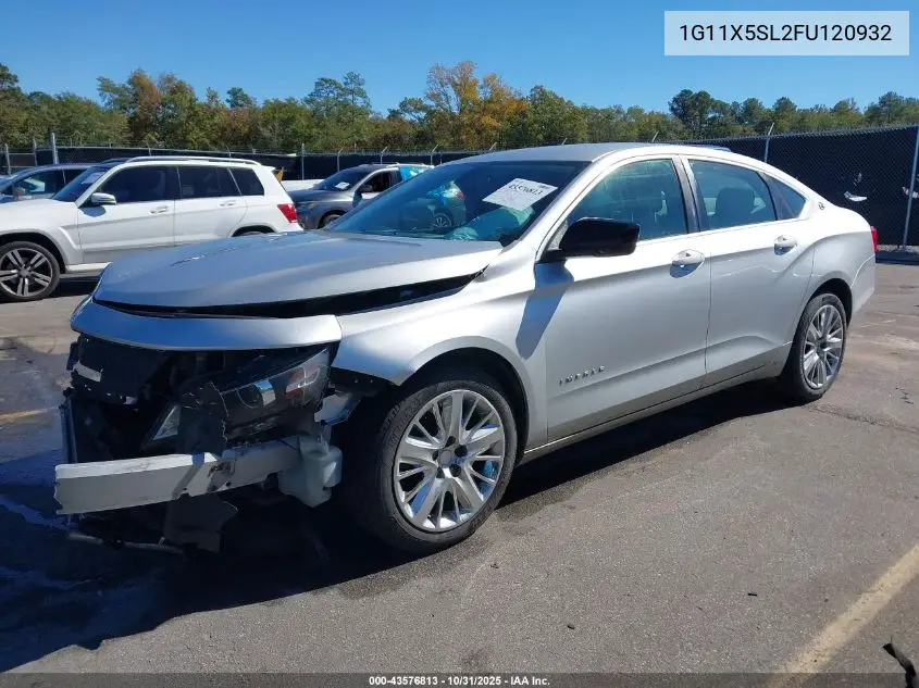 1G11X5SL2FU120932 2015 Chevrolet Impala 1Fl
