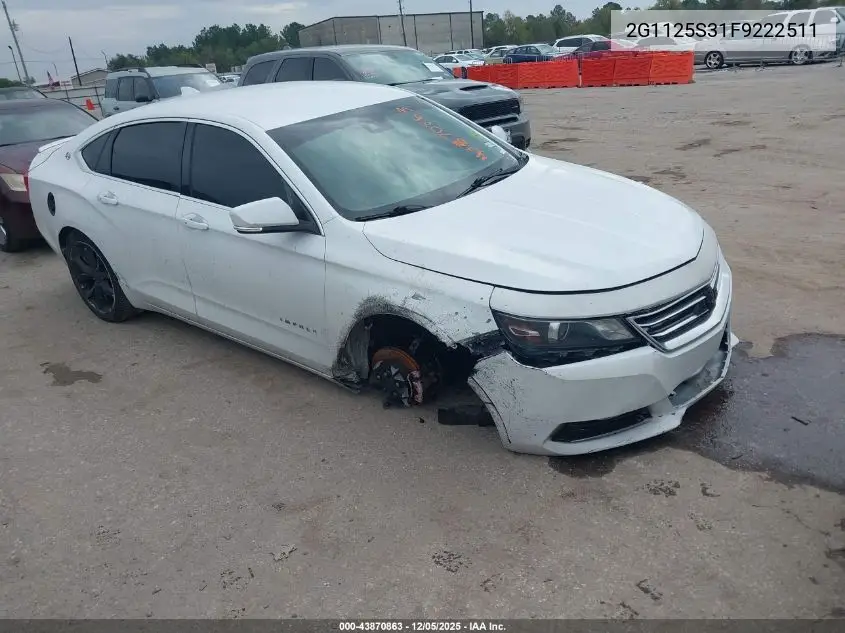 2G1125S31F9222511 2015 Chevrolet Impala 2Lt