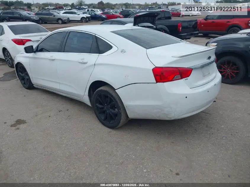 2G1125S31F9222511 2015 Chevrolet Impala 2Lt
