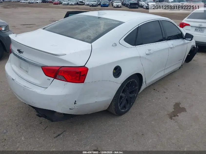 2G1125S31F9222511 2015 Chevrolet Impala 2Lt