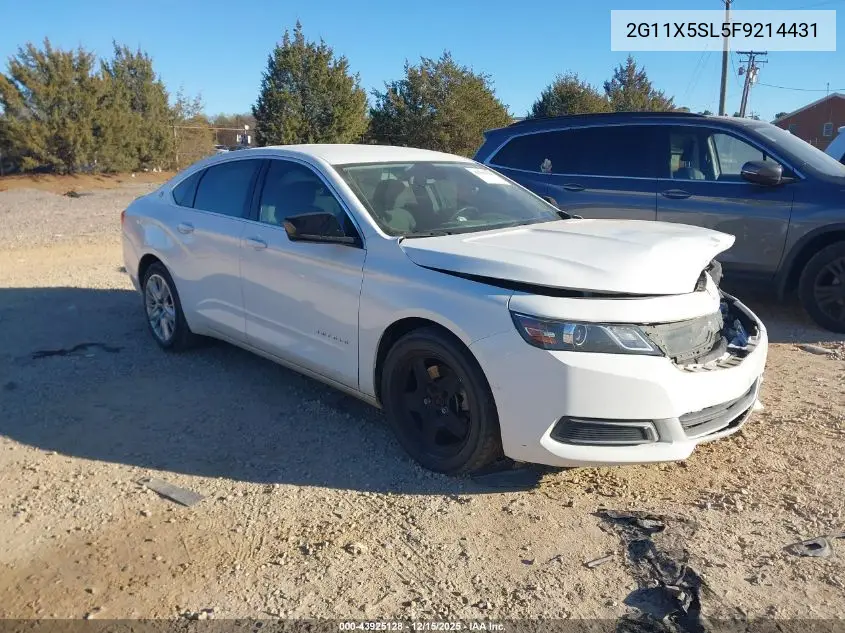 2G11X5SL5F9214431 2015 Chevrolet Impala 1Fl