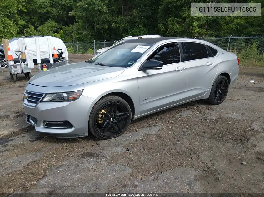 1G1115SL6FU116805 2015 Chevrolet Impala 1Lt