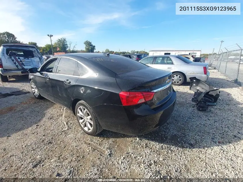 2G1115S3XG9123965 2016 Chevrolet Impala 2Lt