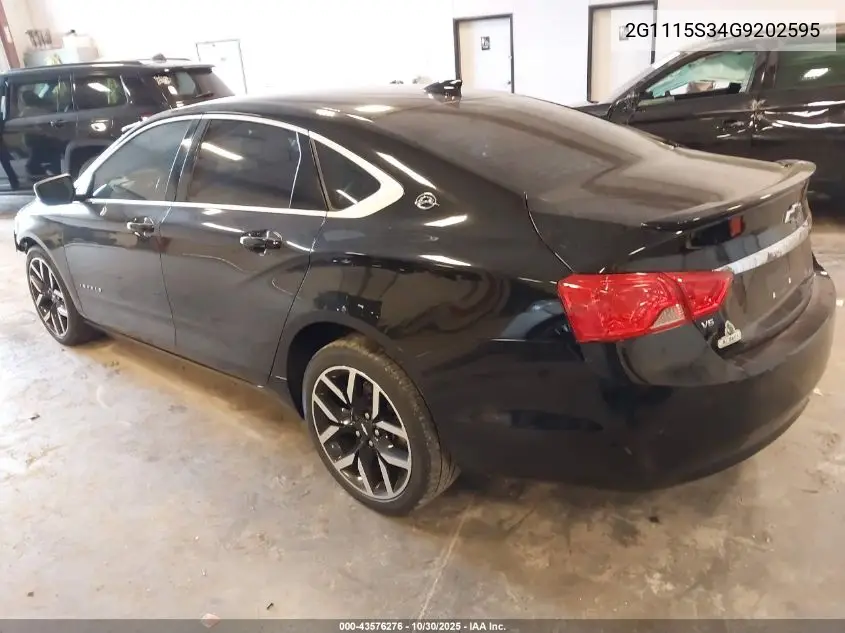 2G1115S34G9202595 2016 Chevrolet Impala 2Lt