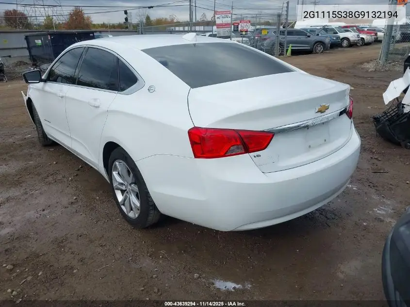 2G1115S38G9132194 2016 Chevrolet Impala 2Lt
