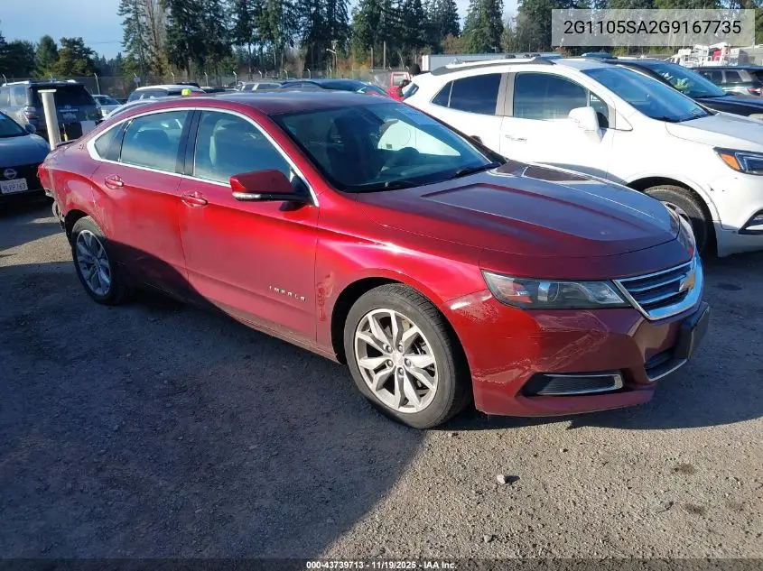 2G1105SA2G9167735 2016 Chevrolet Impala 1Lt