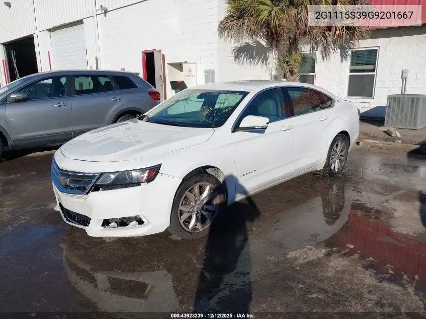 2G1115S39G9201667 2016 Chevrolet Impala 2Lt
