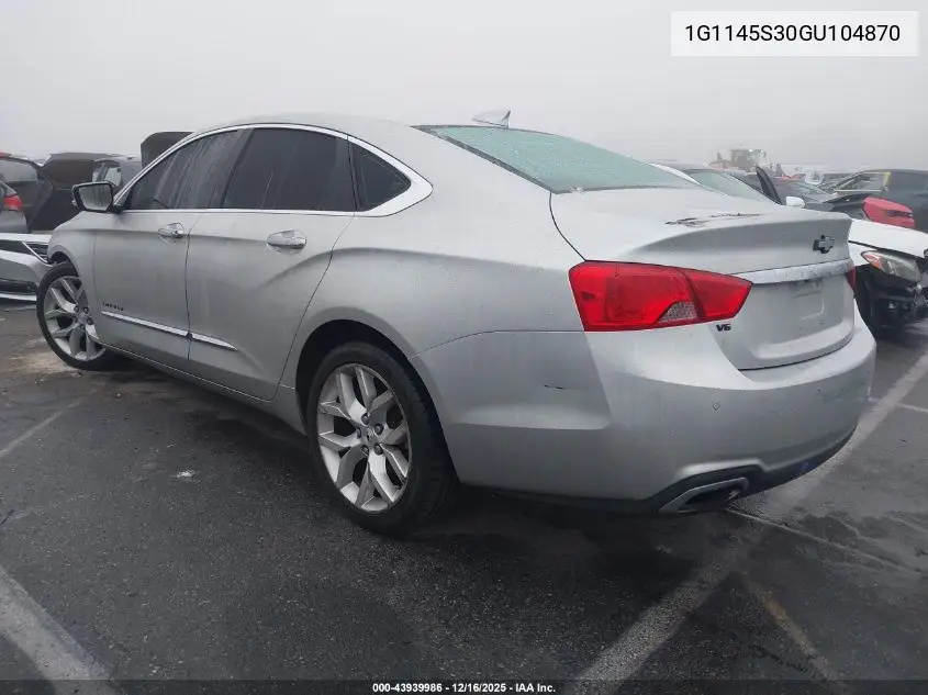 1G1145S30GU104870 2016 Chevrolet Impala 2Lz