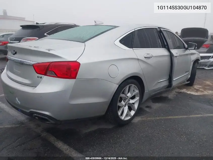 1G1145S30GU104870 2016 Chevrolet Impala 2Lz