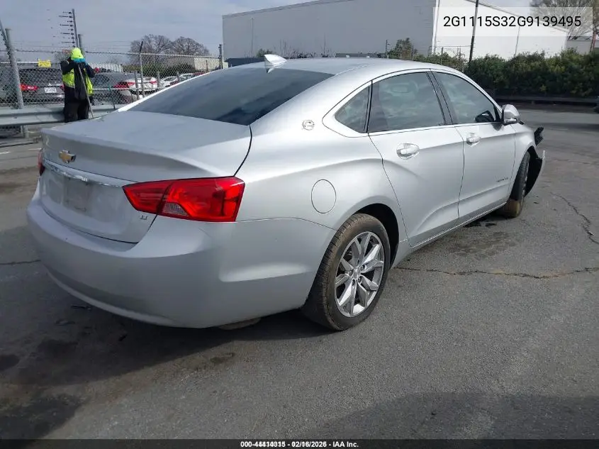 2G1115S32G9139495 2016 Chevrolet Impala 2Lt