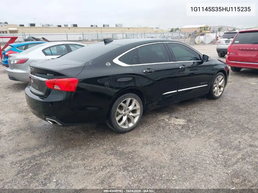 1G1145S35HU115235 2017 Chevrolet Impala 2Lz