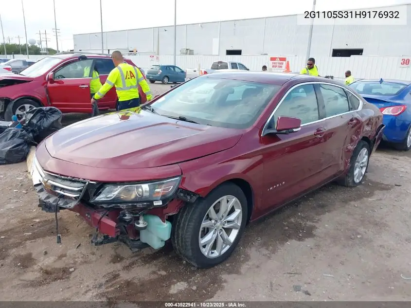 2G1105S31H9176932 2017 Chevrolet Impala 1Lt