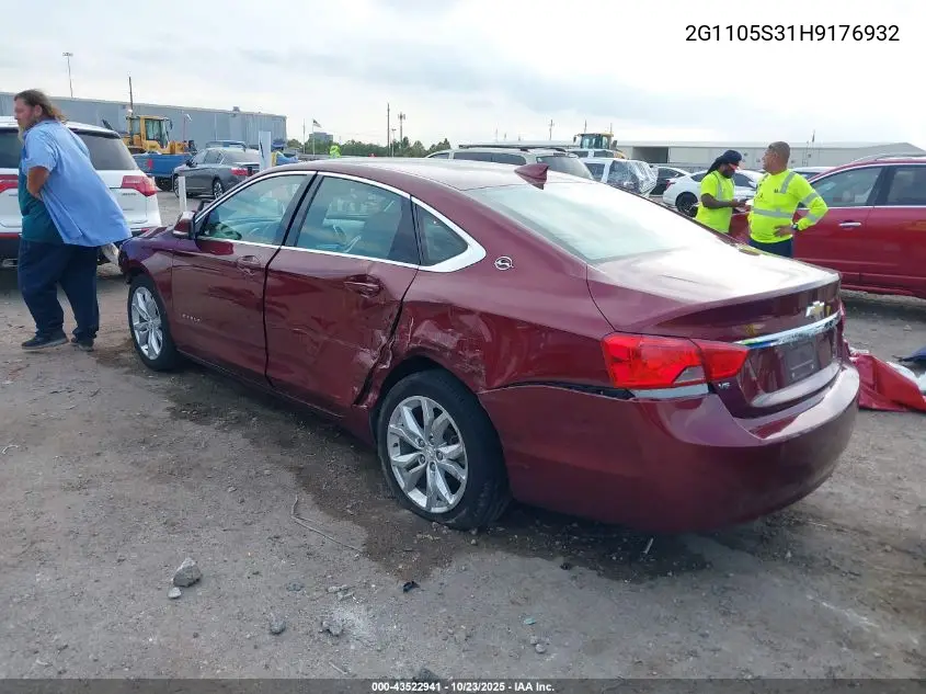 2G1105S31H9176932 2017 Chevrolet Impala 1Lt