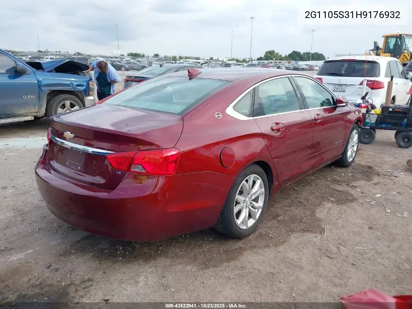 2G1105S31H9176932 2017 Chevrolet Impala 1Lt