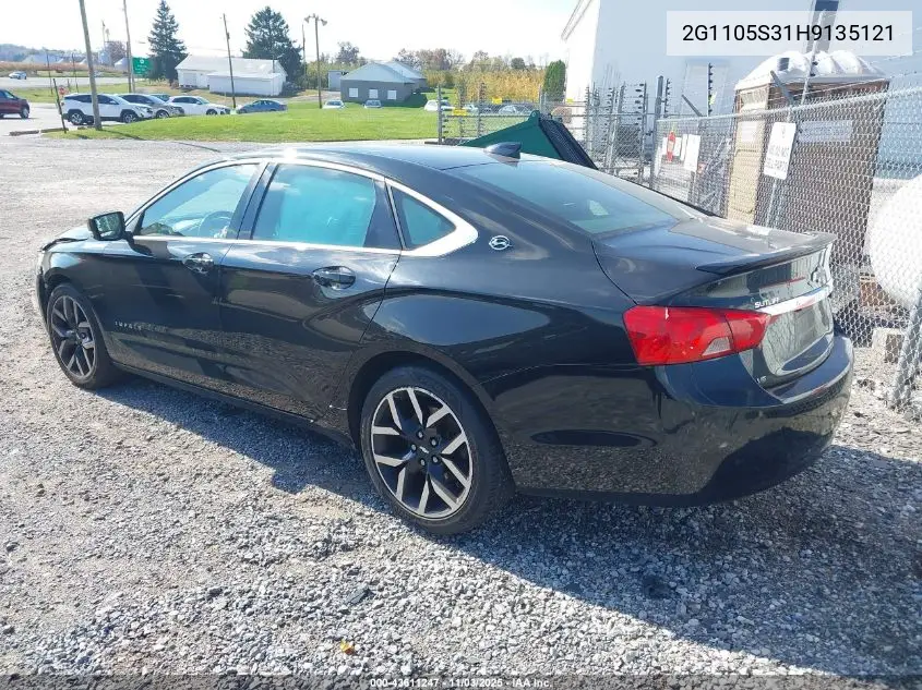 2G1105S31H9135121 2017 Chevrolet Impala 1Lt