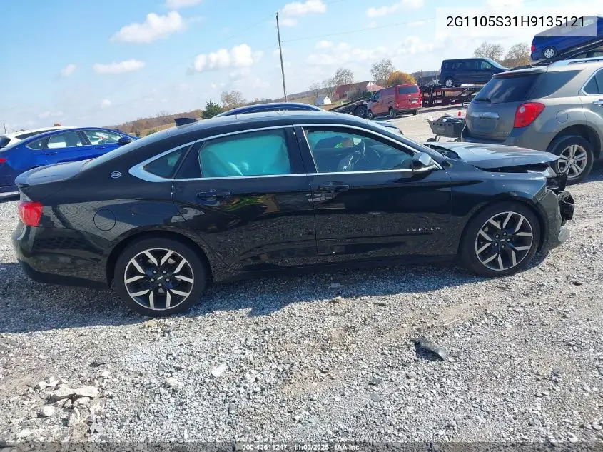 2G1105S31H9135121 2017 Chevrolet Impala 1Lt