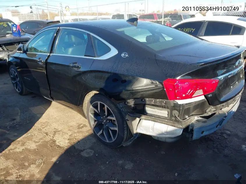 2G1105S34H9100749 2017 Chevrolet Impala 1Lt