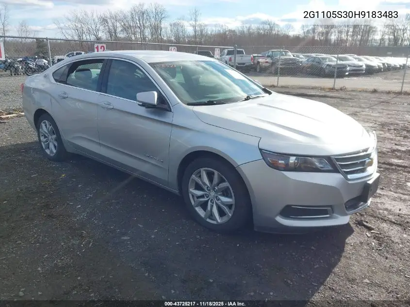 2G1105S30H9183483 2017 Chevrolet Impala 1Lt