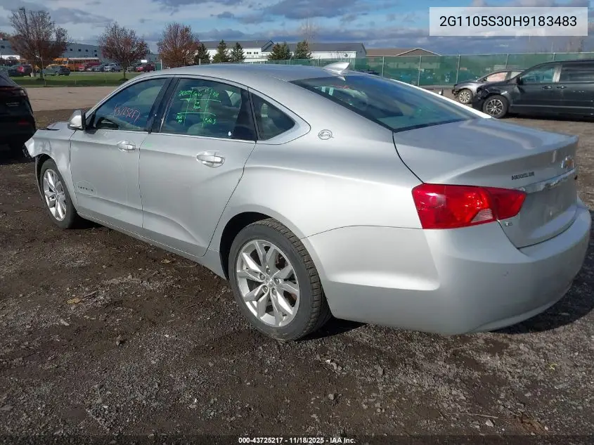 2G1105S30H9183483 2017 Chevrolet Impala 1Lt