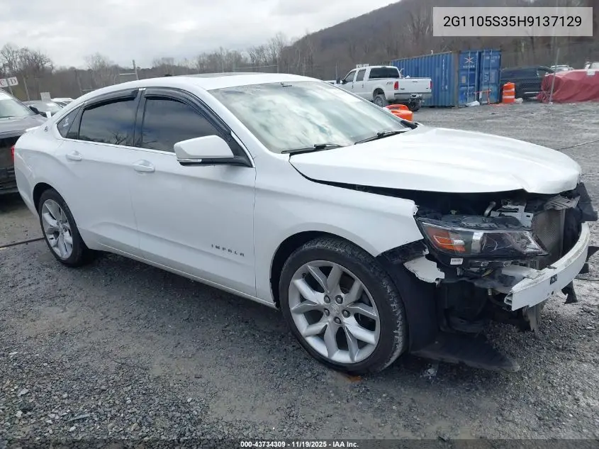 2G1105S35H9137129 2017 Chevrolet Impala 1Lt