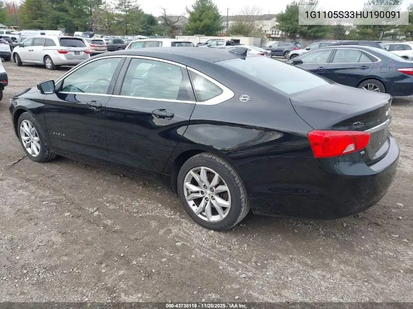 1G1105S33HU190091 2017 Chevrolet Impala 1Lt