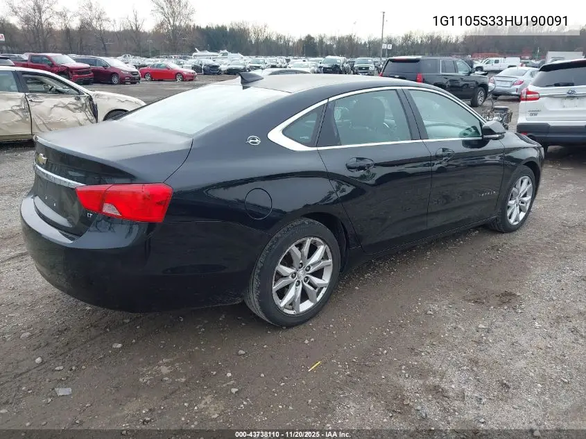 1G1105S33HU190091 2017 Chevrolet Impala 1Lt