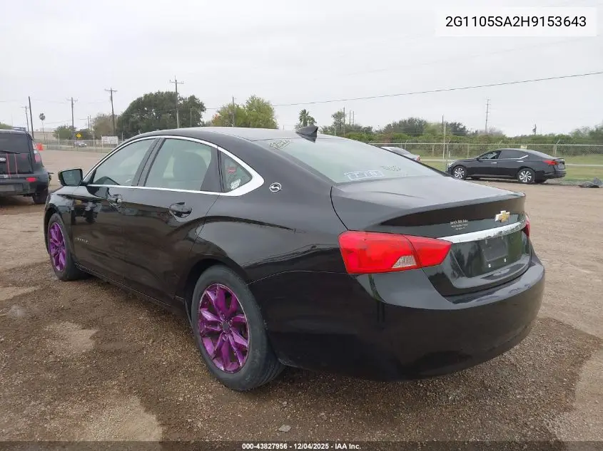 2G1105SA2H9153643 2017 Chevrolet Impala 1Lt