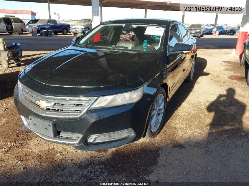 2G1105S32H9174803 2017 Chevrolet Impala 1Lt