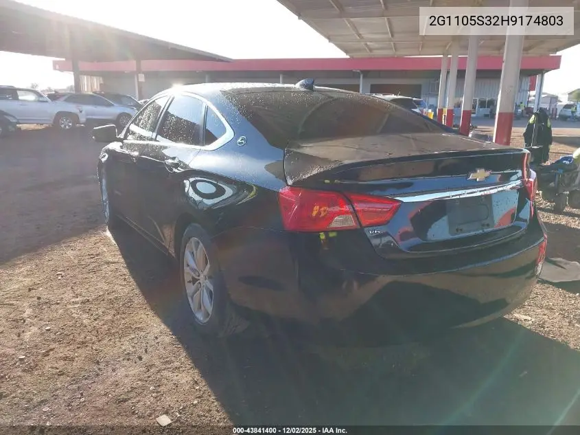 2G1105S32H9174803 2017 Chevrolet Impala 1Lt