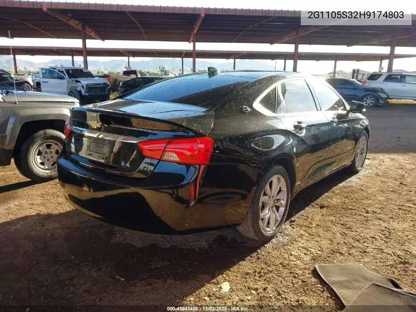 2G1105S32H9174803 2017 Chevrolet Impala 1Lt