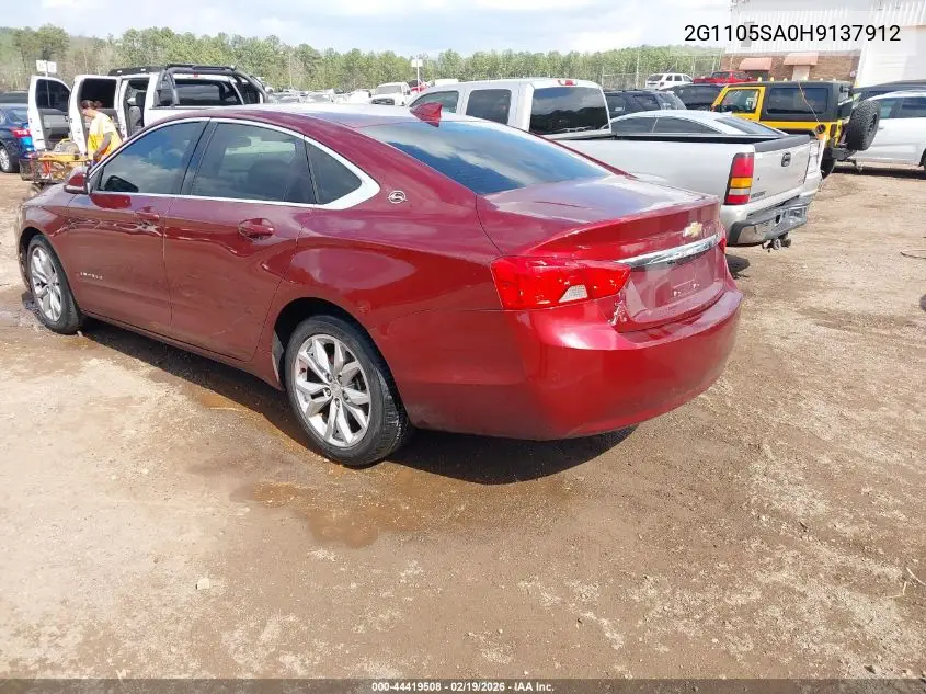 2G1105SA0H9137912 2017 Chevrolet Impala 1Lt