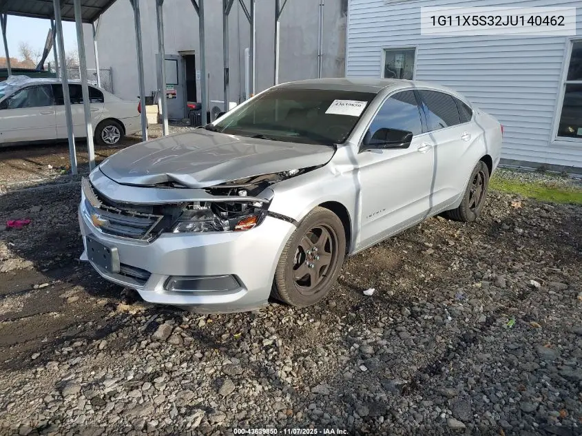 1G11X5S32JU140462 2018 Chevrolet Impala 1Fl