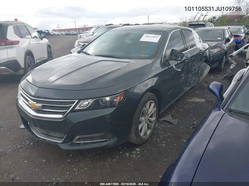 1G1105S31JU109756 2018 Chevrolet Impala 1Lt