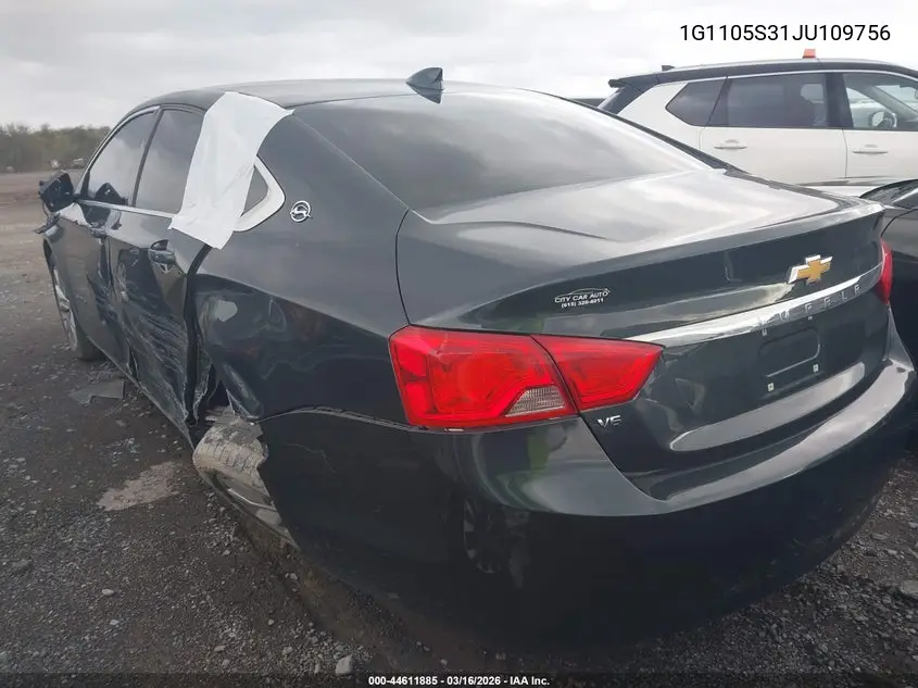 1G1105S31JU109756 2018 Chevrolet Impala 1Lt