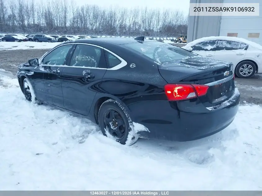 2G11Z5SA9K9106932 2019 Chevrolet Impala 1Lt