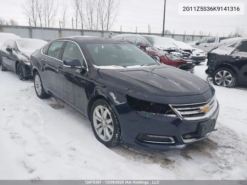 2G11Z5S36K9141316 2019 Chevrolet Impala 1Lt