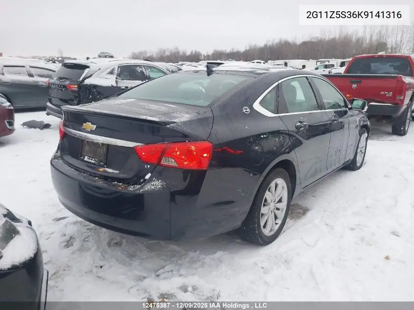 2G11Z5S36K9141316 2019 Chevrolet Impala 1Lt
