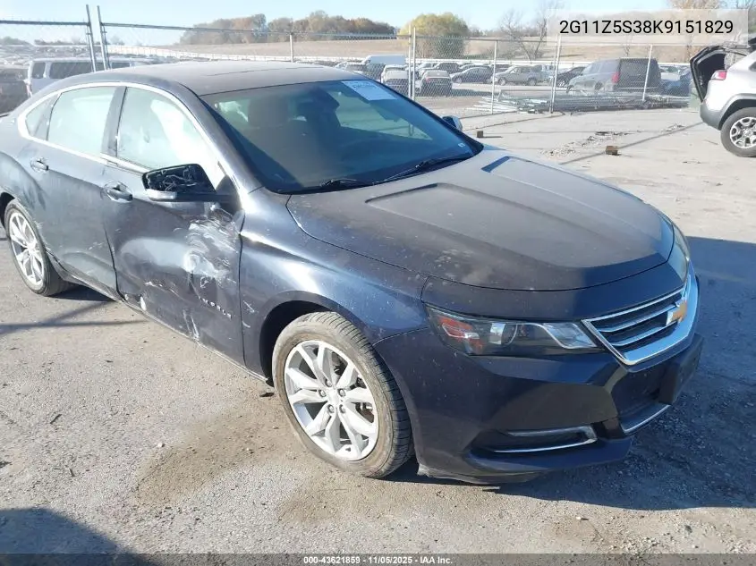 2G11Z5S38K9151829 2019 Chevrolet Impala Lt