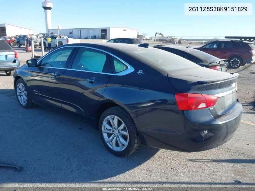 2G11Z5S38K9151829 2019 Chevrolet Impala Lt