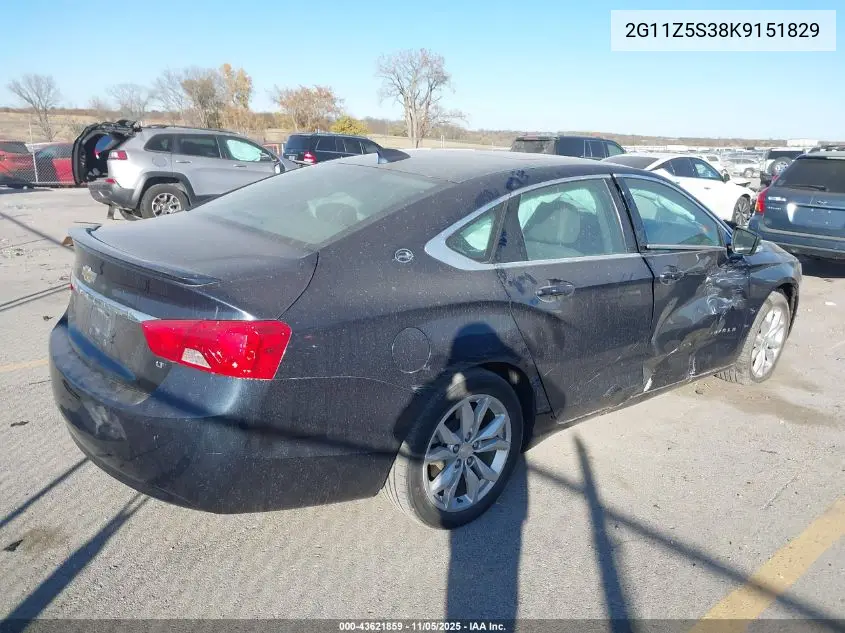 2G11Z5S38K9151829 2019 Chevrolet Impala Lt