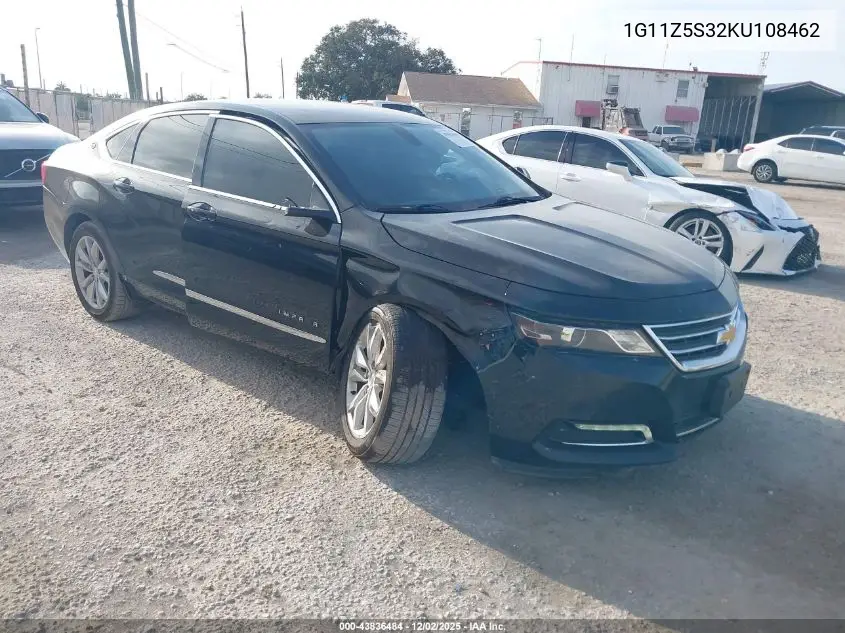 1G11Z5S32KU108462 2019 Chevrolet Impala Lt