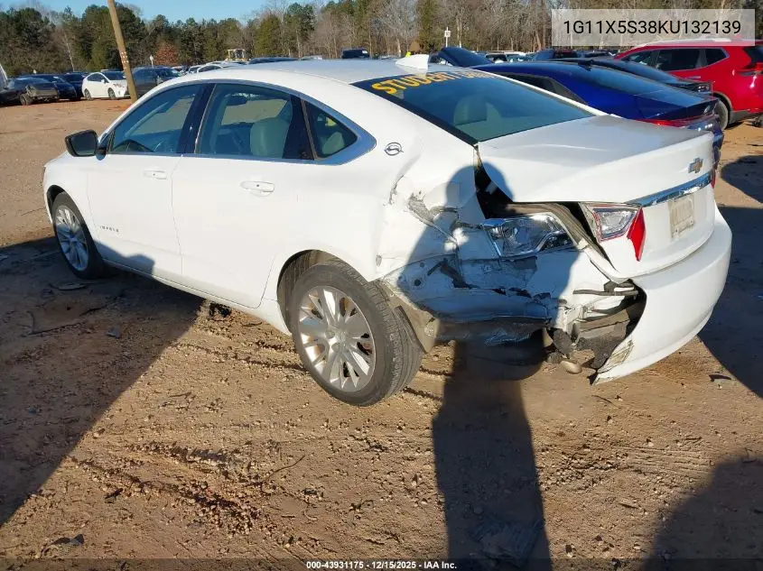 1G11X5S38KU132139 2019 Chevrolet Impala Ls