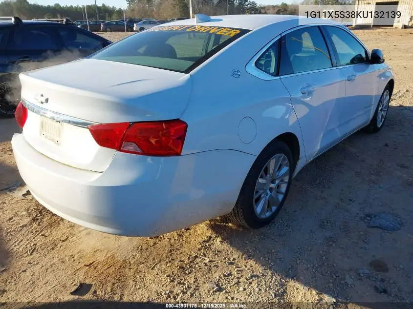 1G11X5S38KU132139 2019 Chevrolet Impala Ls