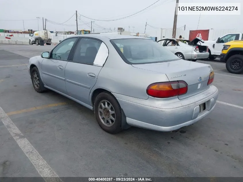 1998 Chevrolet Malibu Ls VIN: 1G1NE52M0W6224274 Lot: 40400287