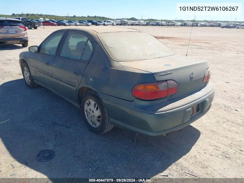 1998 Chevrolet Malibu VIN: 1G1ND52T2W6106267 Lot: 40447879